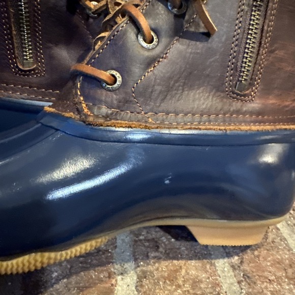 Sperry Women's Saltwater Duck Boot Tan/Navy Size 9 - Picture 9 of 16